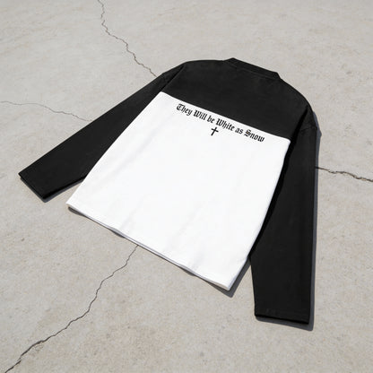 Washed Clean - Sun Faded Color Block Long Sleeve Tee