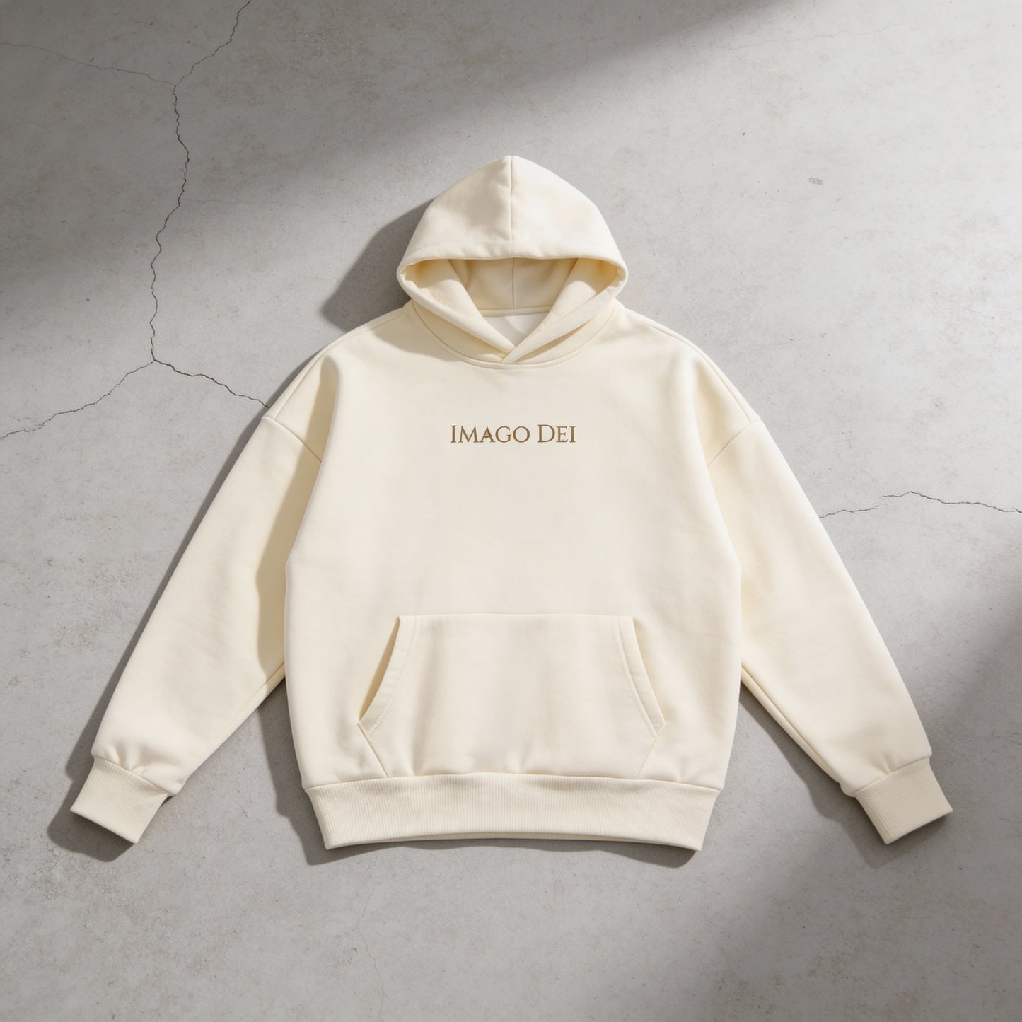 Image - Beige Heavyweight Fleece Hoodie