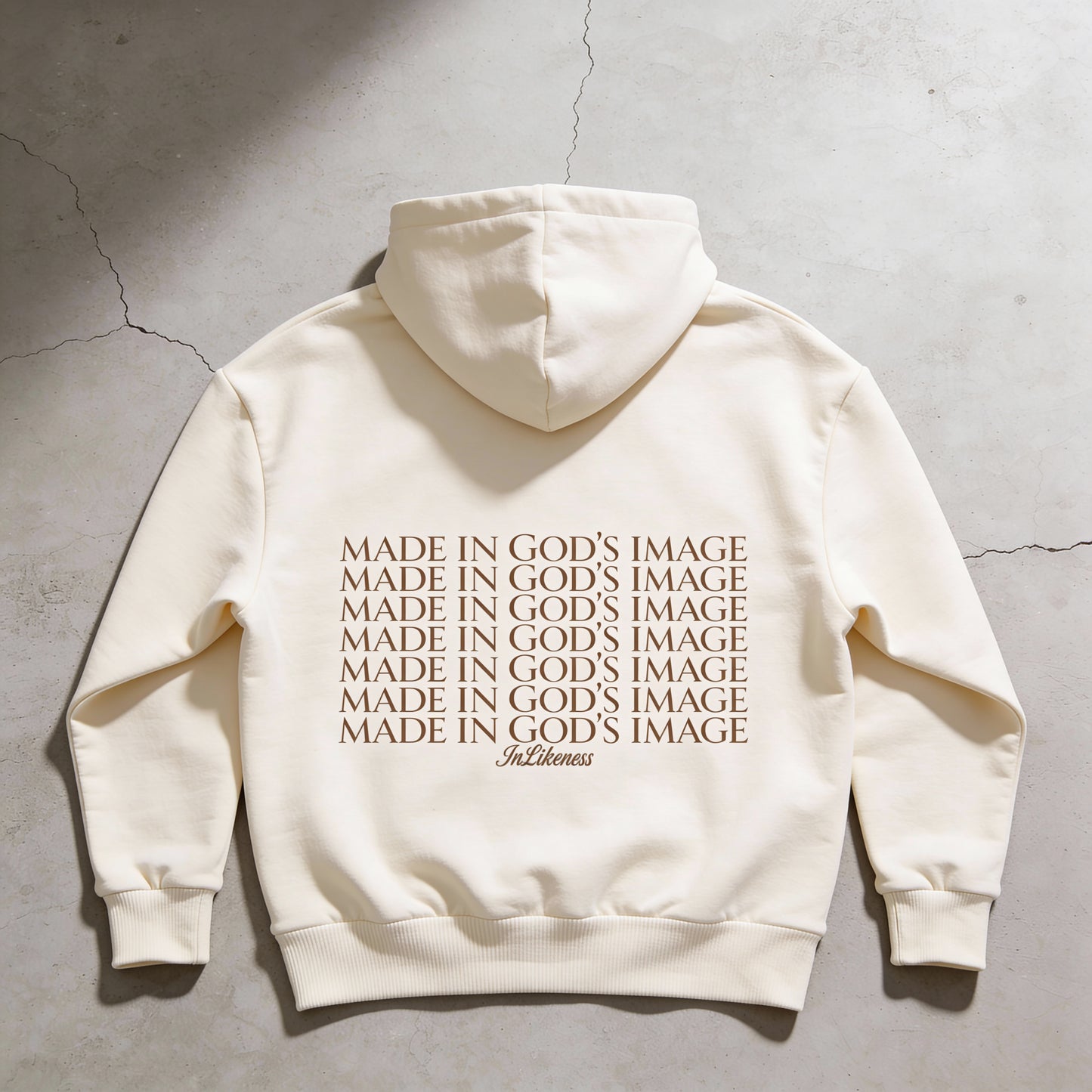 Image - Beige Heavyweight Fleece Hoodie