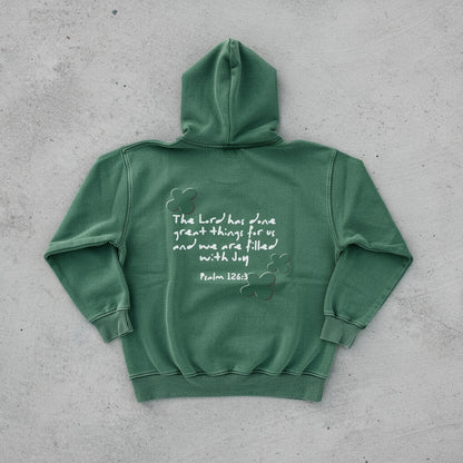 Joy - Forest Green Snow Wash Hoodie