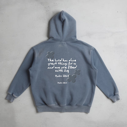 Joy - Stone Gray Snow Wash Hoodie