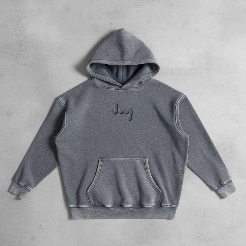 Joy - Stone Gray Snow Wash Hoodie