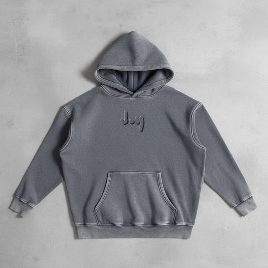 Joy - Stone Gray Snow Wash Hoodie